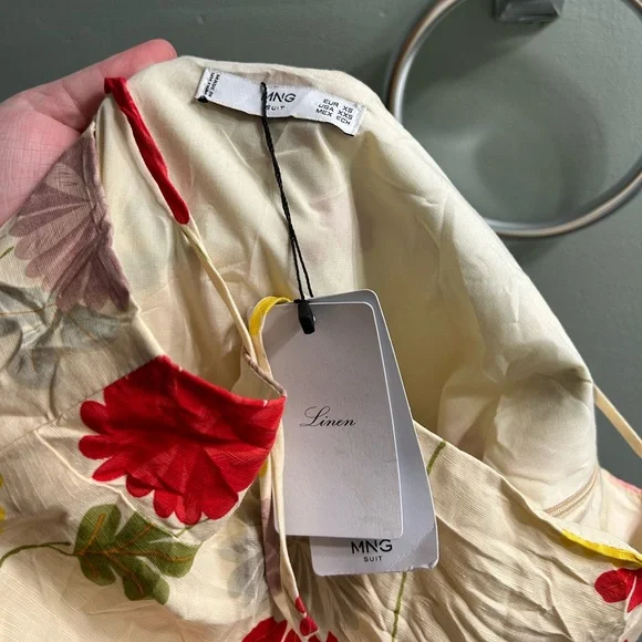 NWT mango MNG linen floral jumpsuit - Picture 13 of 13